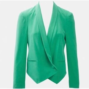 Rebecca Minkoff Women’s Silk One Button Green Blazer Size 2 NWOT